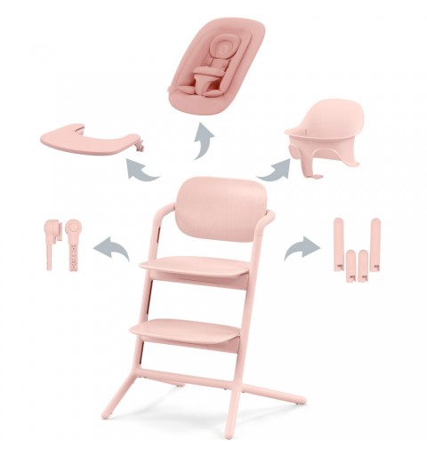 Cybex Lemo 2 - krzesełko do karmienia, zestaw 4-in-1 | Pearl Pink